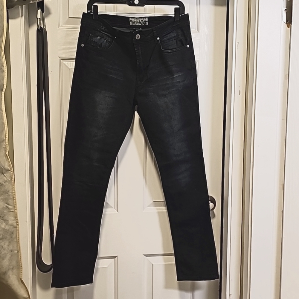 Paper Denim slim straight faded thighs and whispered jeans